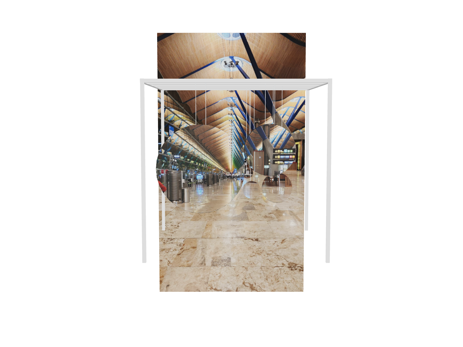 3D model of the frame with hanging circles